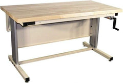 Proline - 60 Wide x 30" Deep x 42" High, Maple Workbench - Adjustable Height Legs, Beige - Americas Industrial Supply