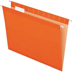 Pendaflex - 8-1/2 x 11", Letter Size, Orange, Hanging File Folder - 11 Point Stock, 1/5 Tab Cut Location - Americas Industrial Supply