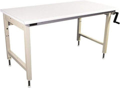 Proline - 72 Wide x 30" Deep x 42" High, Plastic Laminate Workbench - Adjustable Height Legs, Beige - Americas Industrial Supply