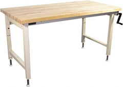 Proline - 60 Wide x 30" Deep x 42" High, Maple Workbench - Adjustable Height Legs, Beige - Americas Industrial Supply