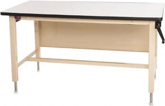 Proline - 60 Wide x 30" Deep x 42" High, Plastic Laminate Workbench - T-Molded Edge, Adjustable Height Legs, Beige - Americas Industrial Supply