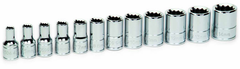 12 Piece - 1/4" Drive - 12 Point - Shallow Socket Set on Clip Rail Metric - Americas Industrial Supply
