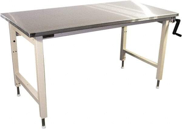 Proline - 60 Wide x 30" Deep x 42" High, Stainless Steel Workbench - Adjustable Height Legs, Beige - Americas Industrial Supply