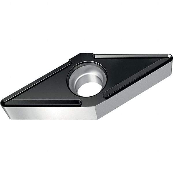 Walter - VBMT FP6 Grade WPP10S Turning Insert - TiCN+Al2O3+(TiCN) Finish, 35° Rhombic, 9.53mm Inscr Circle, 4.76mm Thick, 1.2mm Corner Radius - Americas Industrial Supply