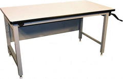 Proline - 60 Wide x 30" Deep x 42" High, Plastic Laminate Workbench - T-Molded Edge, Adjustable Height Legs, Gray - Americas Industrial Supply