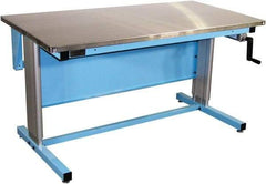 Proline - 72 Wide x 30" Deep x 42" High, Stainless Steel Workbench - Adjustable Height Legs, Blue - Americas Industrial Supply