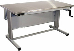 Proline - 72 Wide x 30" Deep x 42" High, Stainless Steel Workbench - Adjustable Height Legs, Gray - Americas Industrial Supply