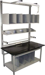 Proline - 60 Wide x 30" Deep x 36" High, Epoxy Resin Workbench - Adjustable Height Legs, Gray - Americas Industrial Supply