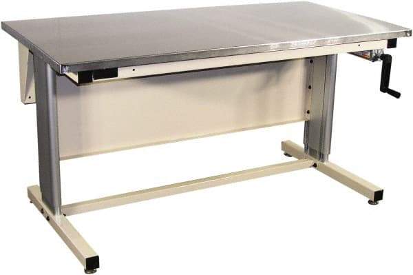 Proline - 60 Wide x 30" Deep x 42" High, Stainless Steel Workbench - Adjustable Height Legs, Beige - Americas Industrial Supply