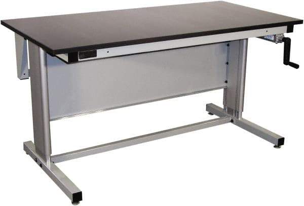 Proline - 60 Wide x 30" Deep x 42" High, Maple Workbench - Adjustable Height Legs, Gray - Americas Industrial Supply