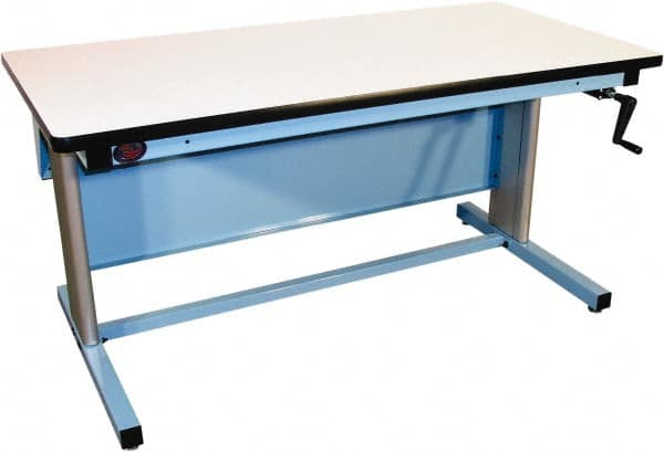 Proline - 60 Wide x 30" Deep x 42" High, Static Dissipative Workbench - T-Molded Edge, Adjustable Height Legs, Blue - Americas Industrial Supply