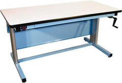 Proline - 60 Wide x 30" Deep x 42" High, Static Dissipative Workbench - T-Molded Edge, Adjustable Height Legs, Blue - Americas Industrial Supply