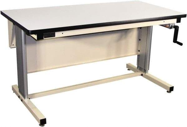 Proline - 60 Wide x 30" Deep x 42" High, Static Dissipative Workbench - T-Molded Edge, Adjustable Height Legs, Beige - Americas Industrial Supply