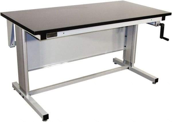 Proline - 72 Wide x 30" Deep x 42" High, Chem-Guard Workbench - Adjustable Height Legs, Gray - Americas Industrial Supply