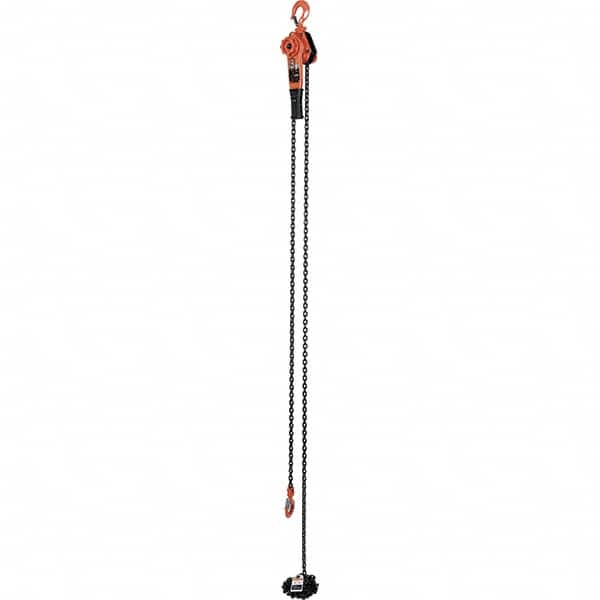 Vestil - 2,000 Lb Lifting Capacity, 20' Lift Height, Lever Hoist - Made from Chain - Americas Industrial Supply