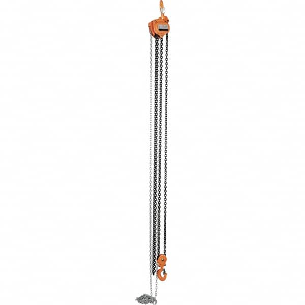 Vestil - 6,000 Lb Lifting Capacity, 15' Lift Height, Hand Hoist - Made from Chain - Americas Industrial Supply