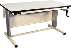 Proline - 72 Wide x 30" Deep x 42" High, Plastic Laminate Workbench - T-Molded Edge, Adjustable Height Legs, Beige - Americas Industrial Supply