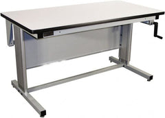 Proline - 72 Wide x 30" Deep x 42" High, Plastic Laminate Workbench - T-Molded Edge, Adjustable Height Legs, Gray - Americas Industrial Supply