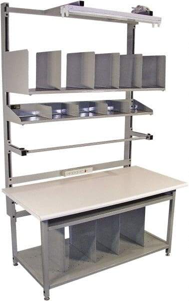 Proline - 72 Wide x 30" Deep x 36" High, Plastic Laminate Workbench - Bull Nose Edge, Adjustable Height Legs, Gray - Americas Industrial Supply