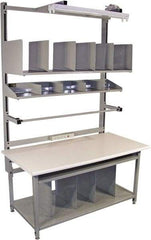 Proline - 72 Wide x 30" Deep x 36" High, Plastic Laminate Workbench - Bull Nose Edge, Adjustable Height Legs, Gray - Americas Industrial Supply