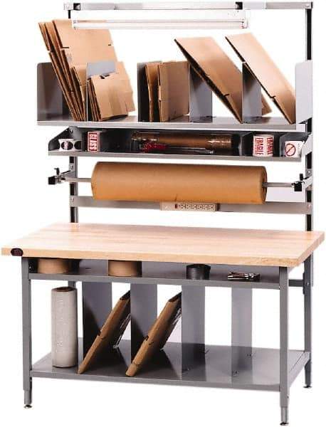 Proline - 60 Wide x 30" Deep x 36" High, Maple Workbench - Adjustable Height Legs, Gray - Americas Industrial Supply