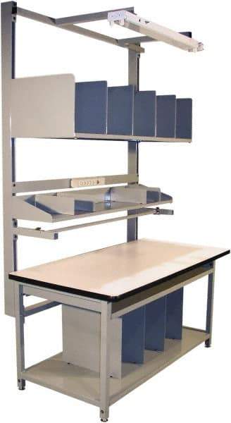 Proline - 72 Wide x 30" Deep x 36" High, Static Dissipative Workbench - T-Molded Edge, Adjustable Height Legs, Gray - Americas Industrial Supply