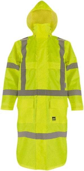 Viking - Size S, High Visibility Lime, Coat - 37" Chest, 2 Pockets, Detachable Hood, Hook & Loop Wrist - Americas Industrial Supply