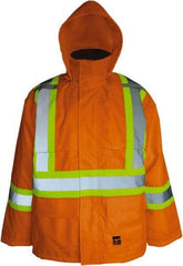 Viking - Size XL, High Visibility Orange, Cold Weather, Jacket - 47" Chest, 2 Pockets, Detachable Hood, Hook & Loop Wrist - Americas Industrial Supply