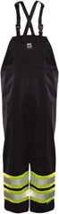 Viking - Size 4XL, Black, High Visibility Bib Overall - Hook & Loop Ankle - Americas Industrial Supply