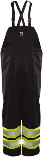 Viking - Size L, Black, High Visibility Bib Overall - Hook & Loop Ankle - Americas Industrial Supply