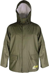 Viking - Size 2XL, Moss Green, Waterproof Jacket - 51" Chest, 2 Pockets, Detachable Hood, Snap at Wrist - Americas Industrial Supply