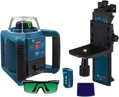 Bosch - 650' Measuring Range, 1/8" at 100' Accuracy, Self-Leveling Horizontal & Vertical Rotary Laser - ±5° Self Leveling Range, 1 Beam, 2-D Battery Included - Americas Industrial Supply