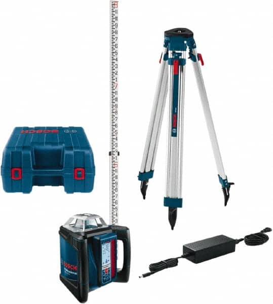 Bosch - 1,650' Measuring Range, 1/16" at 100' Accuracy, Self-Leveling Horizontal Rotary Slope Laser - ±5° Self Leveling Range, 1 Beam - Americas Industrial Supply