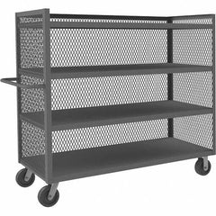 Durham - 3,000 Lb Capacity 4-Shelf 3-Sided Mesh Truck - Americas Industrial Supply