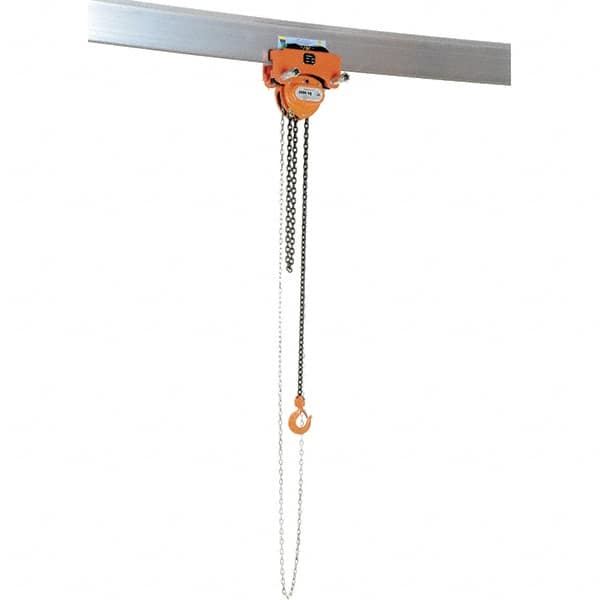 Vestil - 2 Ton Capacity Low Headroom Geared Trolley - 3-1/2" to 8" Flange Width - Americas Industrial Supply