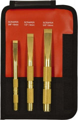 Mayhew - 3 Piece Brass Scraper Chisel Set - Sizes Included 3/8 to 5/8" - Americas Industrial Supply