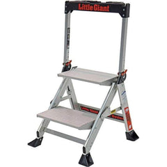 Little Giant - 2 Steps, 2' High, Type IAA Rating, Aluminum Step Stand - 375 Lb Capacity, 21-1/2" Base Width - Americas Industrial Supply