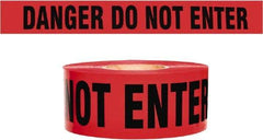 NMC - 135' Long x 3" Wide Roll, 100% Cotton, Red Barricade Tape - Message: Caution - Do Not Enter - Americas Industrial Supply