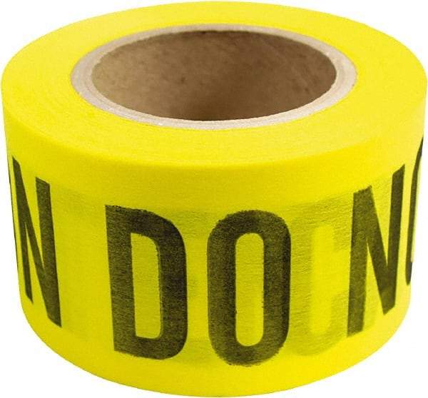 NMC - 135' Long x 3" Wide Roll, 100% Cotton, Yellow Barricade Tape - Message: Caution - Do Not Enter - Americas Industrial Supply