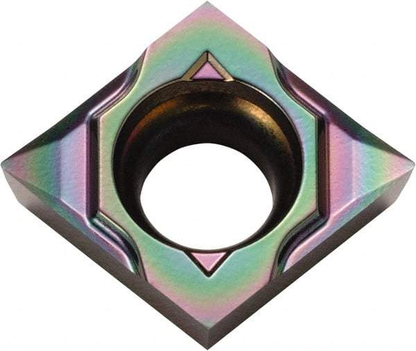 Kyocera - CCGT21502 MP Grade PDL025 Carbide Turning Insert - Al2O3 Finish, 80° Diamond, 1/4" Inscr Circle, 3/32" Thick, 0.0039" Corner Radius - Americas Industrial Supply