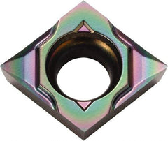 Kyocera - CCGT21502 MP Grade PDL025 Carbide Turning Insert - Al2O3 Finish, 80° Diamond, 1/4" Inscr Circle, 3/32" Thick, 0.0039" Corner Radius - Americas Industrial Supply