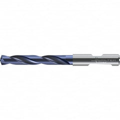Walter-Titex - 12.8mm 140° Solid Carbide Jobber Drill - TiAlN Finish, Right Hand Cut, Spiral Flute, Round with Flats Shank, 124mm OAL - Americas Industrial Supply
