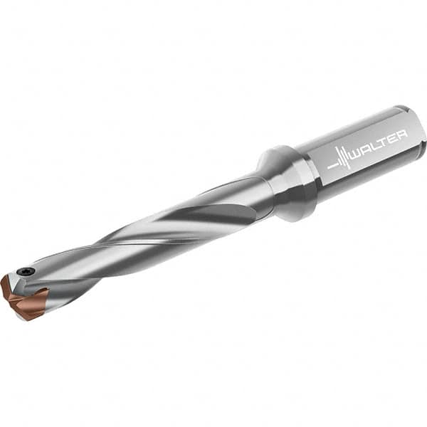 Walter - 15 to 15.99mm Diam, 5xD, 107mm Max Depth, 16mm Shank Diam, 158mm OAL, Replaceable Tip Drill - P6001-D15..R, P6003-D15..R, P6004-D15..R, P6005-D15..R Insert, D4140 Toolholder, Series D4140 - Americas Industrial Supply