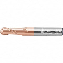 Walter-Prototyp - 10mm Diam, 8mm LOC, 4 Flute Solid Carbide Ball End Mill - AlTiN Finish, Single End, 72mm OAL, 10mm Shank Diam, Spiral Flute - Americas Industrial Supply