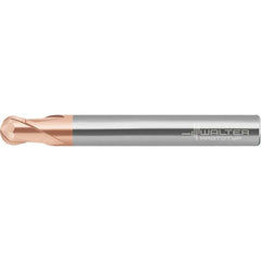 Walter-Prototyp - 8mm Diam, 6.4mm LOC, 2 Flute Solid Carbide Ball End Mill - AlTiN Finish, Single End, 100mm OAL, 8mm Shank Diam, Spiral Flute - Americas Industrial Supply