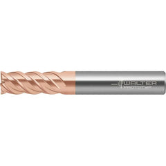 Walter-Prototyp - 12mm, 26mm LOC, 12mm Shank Diam, 83mm OAL, 4 Flute, Solid Carbide Square End Mill - TiAlSiN Finish, Spiral Flute, 50° Helix, Right Hand Cut, Right Hand Flute, Series MC388 - Americas Industrial Supply