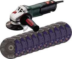 Metabo - 4-1/2" Wheel Diam, 10,500 RPM, Corded Angle & Disc Grinder - 5/8-11 Spindle, 120 Volts, 8.5 Amps - Americas Industrial Supply