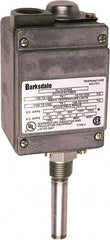 Barksdale - 150 to 450°F Local Mount Temperature Switch - 1/2" NPT, 9/16 x 2-25/32 Rigid Stem, Brass, ±1% of mid-60% of F.S. - Americas Industrial Supply