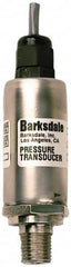 Barksdale - 300 Max psi, ±0.25% Accuracy, 1/4-18 NPT (Male) Connection Pressure Transducer - 30mV Full Scale (3mV/V) Output Signal, Unshielded Jacketed Cable - 1m Wetted Parts, 1/4" Thread, -40 to 185°F, 15 Volts - Americas Industrial Supply