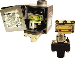 Barksdale - 0.5 to 15 psi Adjustable Range, 1,000 Max psi, Diaphragm Piston Pressure Switch - 1/4 NPT Male, Screw Terminals, SPDT Contact, Polysulfone 40% Glass Filled Wetted Parts, 2% Repeatability - Americas Industrial Supply